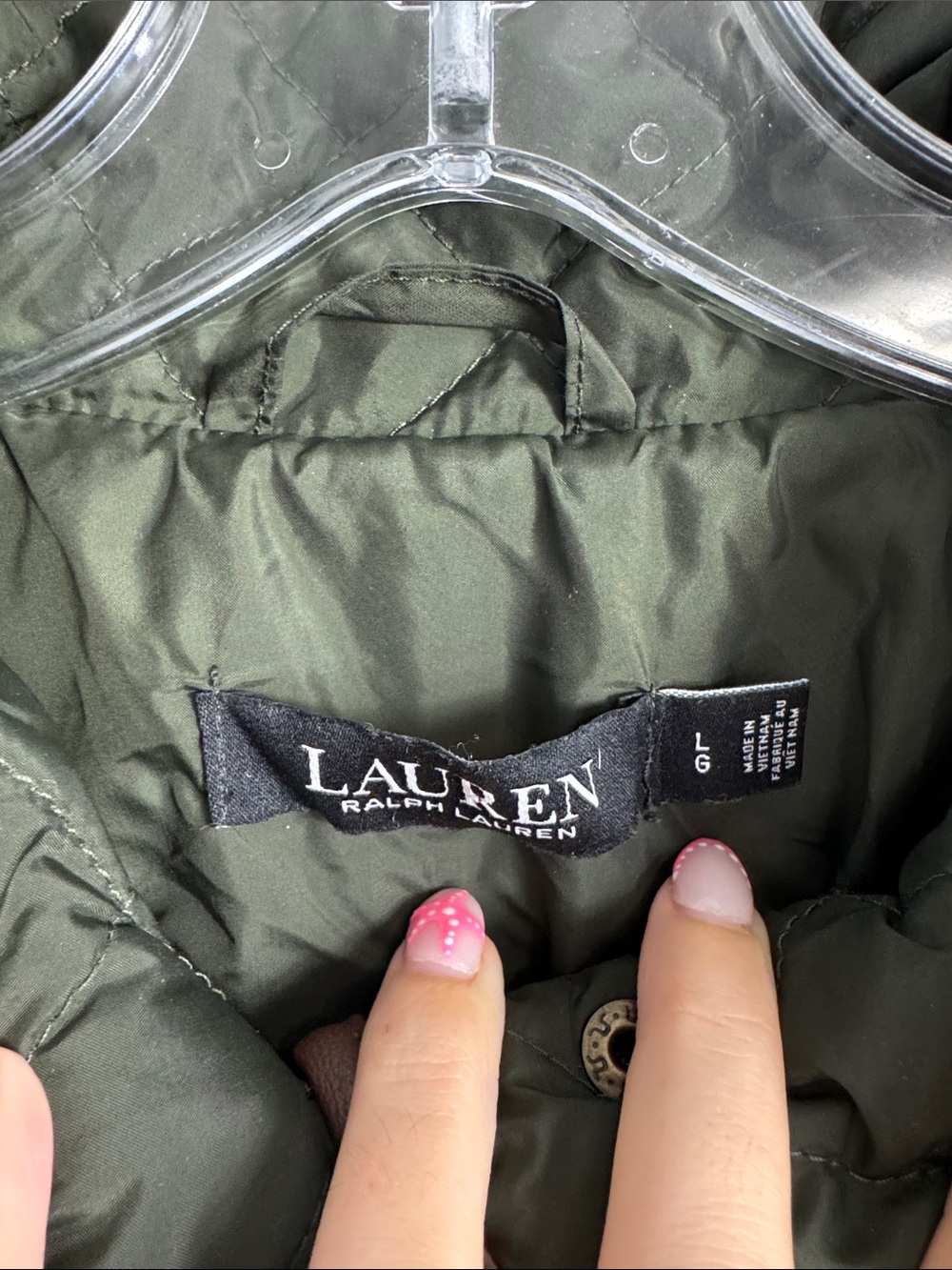 Lauren Ralph Lauren Women's Quilted Long Coat Lichfield green size large - Picture 6 of 10